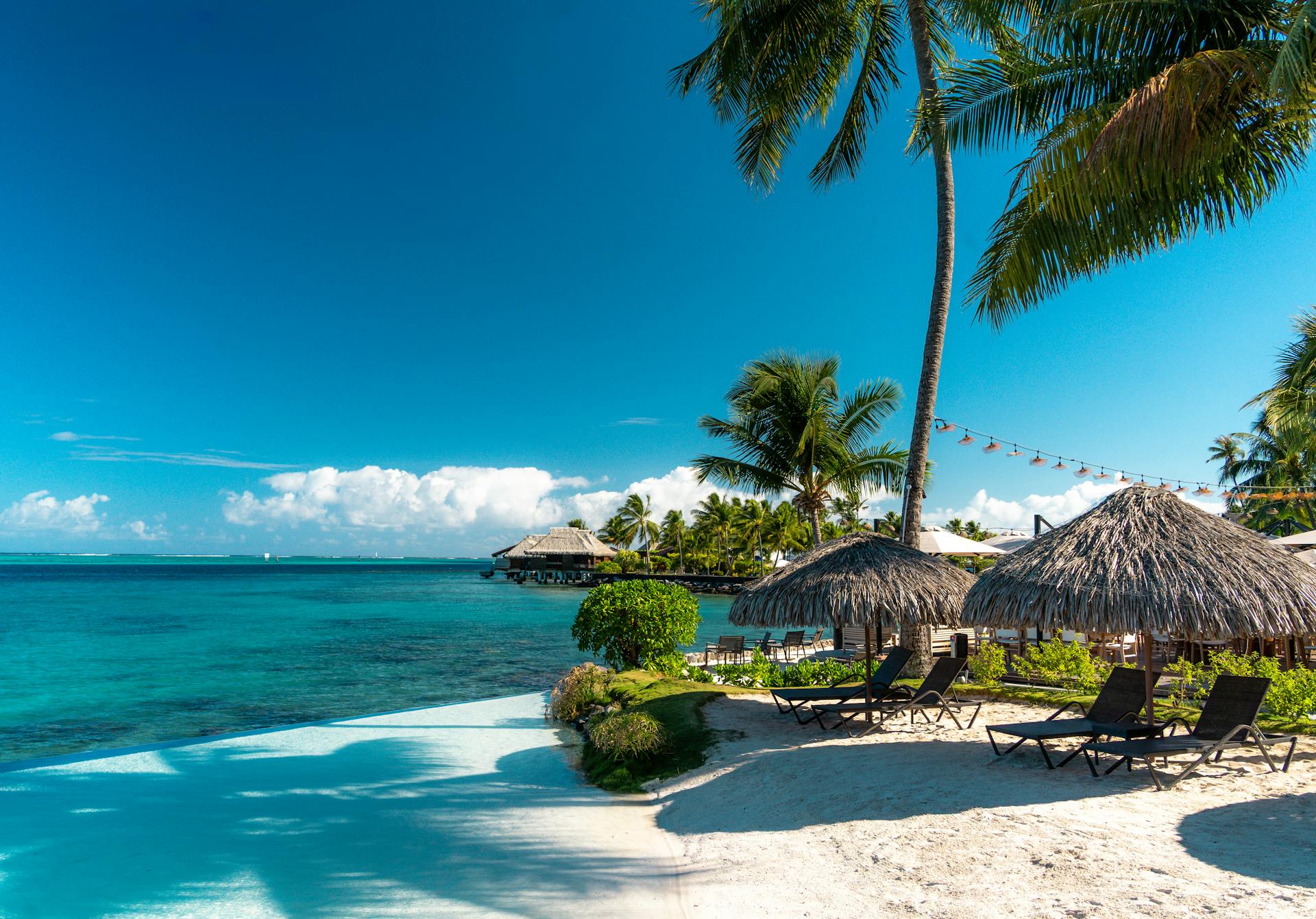 Tropical beach in French Polynesia
