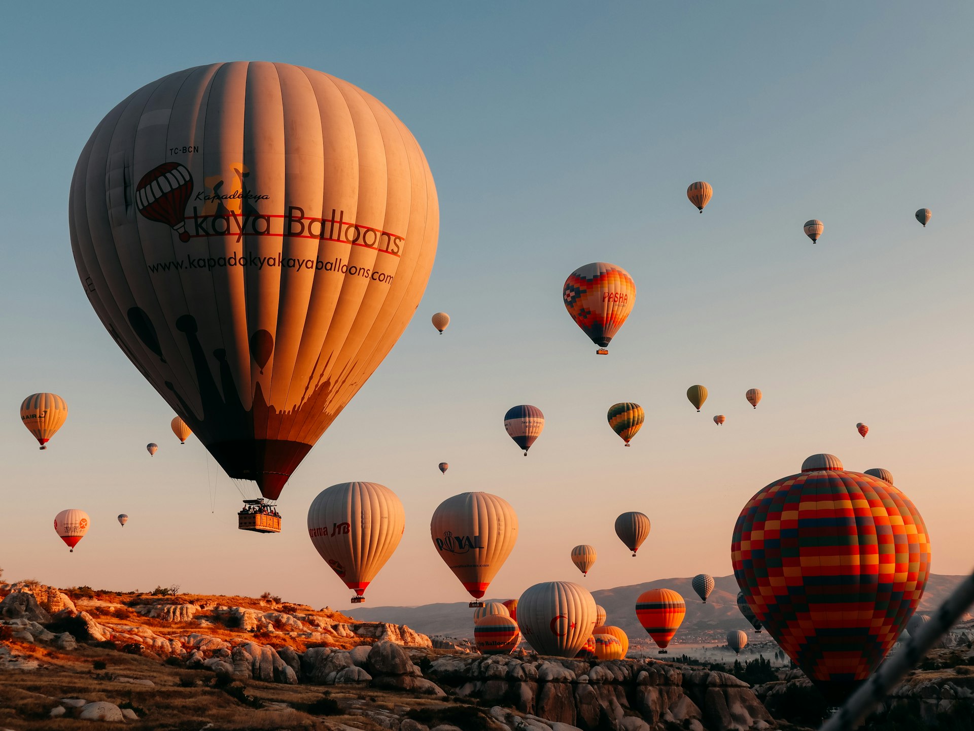 Hot air balloons over Cappadocia, Turkey