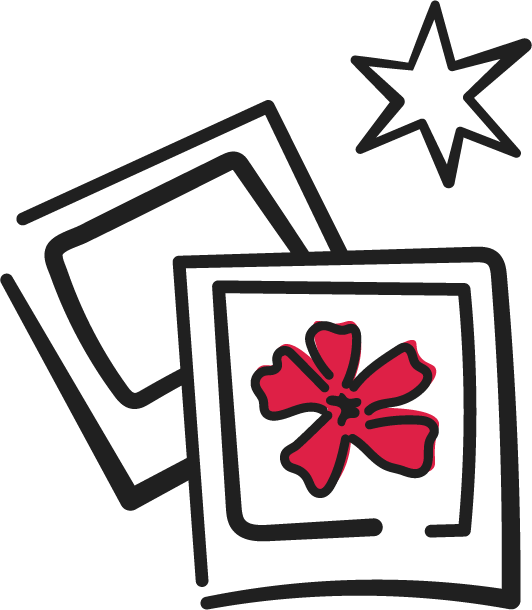 Photo prints with hibiscus flower