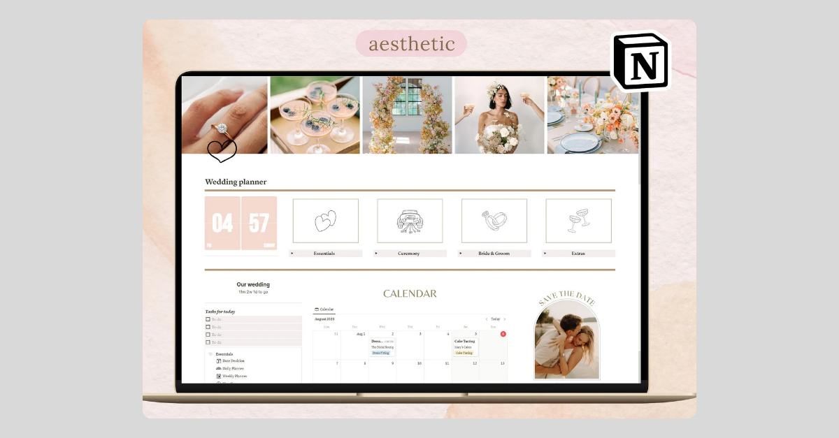 Aesthetic Wedding Planner Notion Template