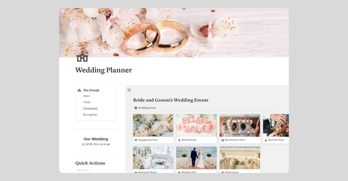 All-In-One Wedding Planner Notion Template